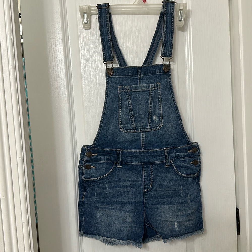 Justice jeans distressed overalls size 16